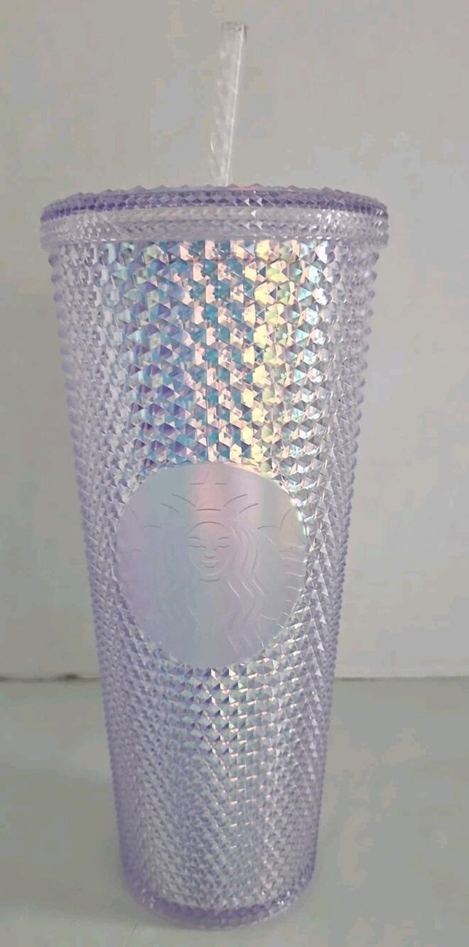 Starbucks Tumbler Clear Iridescent Studded Cold Cup Venti, New With Tags 24oz